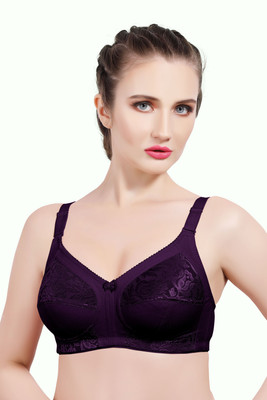 INTIHUG Women's Wireless Seamless Bra Ultra-Soft Push Up Full Coverage Bra Women Everyday Non Padded Bra(Purple)