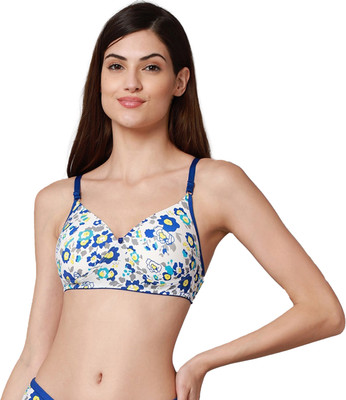 Beach Curve A_Riopd Bra Women Minimizer Lightly Padded Bra(Blue)