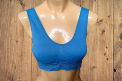 Raysx Women Sports Lightly Padded Bra(Blue)
