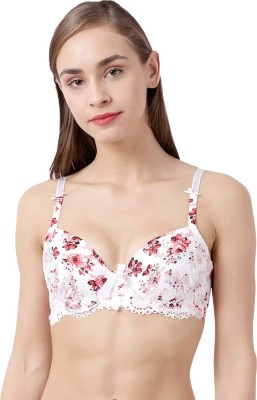 Susie Susie PeachParfait Wirefree Moulded Full Coverage Bra Women Balconette Lightly Padded Bra(Pink, White)