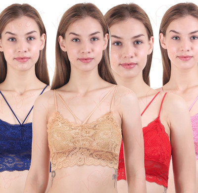 VS Beauti VS Beauti Dream Fit Women's Seamless Strap Padded Bra Women Full Coverage Lightly Padded Bra(Blue)