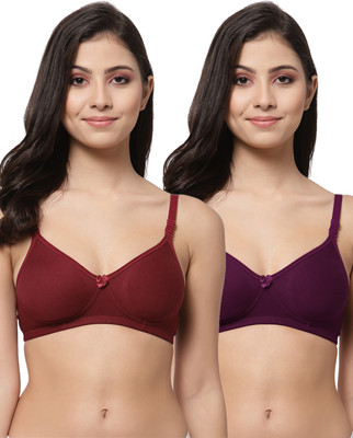 Docare Detachable Strap Women T-Shirt Lightly Padded Bra(Maroon, Purple)