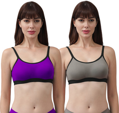 samvar Pnora Bra Women Minimizer Non Padded Bra(Purple, Grey)