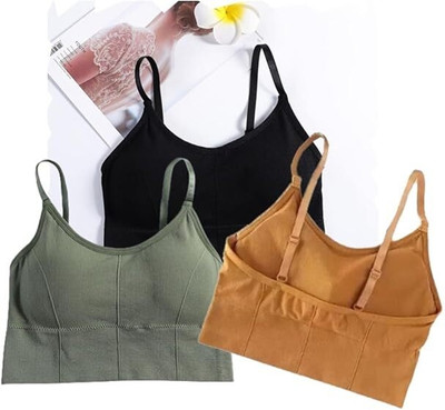 dripline 646 Sports Bra Women Sports Lightly Padded Bra(Black, Yellow, Green)