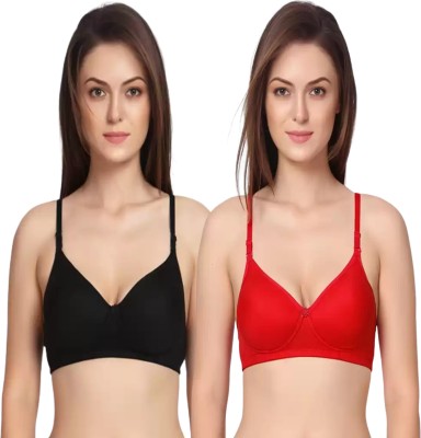 KGN RETINA Women Push-up Lightly Padded Bra(Red, Black)