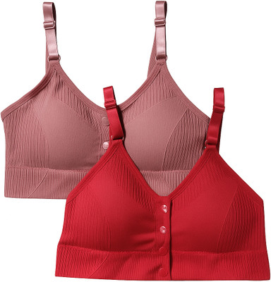 Jay Front Open Bra Women Bralette Heavily Padded Bra(Multicolor)