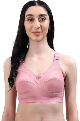 KIRROX C Cup Plus Size Wire Free Full Coverage for Heavy Bust Ladies Daily Use bra Women Push-up Non Padded Bra(Pink)