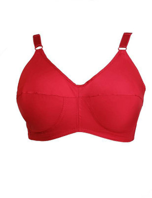 RAJORAMART Women Full Coverage Non Padded Bra Cotton Comfort Daily Wear Lingerie for Women Women Full Coverage Non Padded Bra(Red)