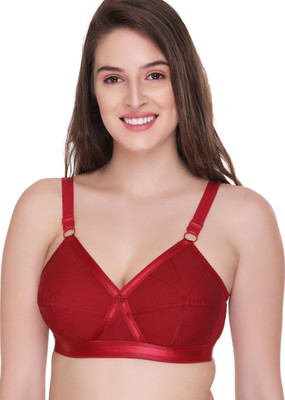 SONA Women's Perfecto Cotton Full Coverage Plus Size Non-Padded Wirefree Everyday Bra Women Full Coverage Non Padded Bra(Maroon)