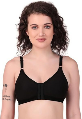 NAKSH ENTERPRISES Front Open Bra With Twin Adjuster Women Full Coverage Non Padded Bra Women Full Coverage Non Padded Bra(Black)