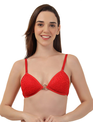 Selfcare SELFCARE Womens Net Lightly Padded Half Coverage Plunge Bra - SN4329 Women Plunge Lightly Padded Bra(Red)