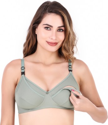 Extoes Stylish , Comfertable Women Maternity/Nursing Non Padded Bra(Green)