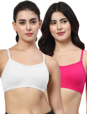 LILY 3321Mino Women Sports Non Padded Bra(White, Pink)