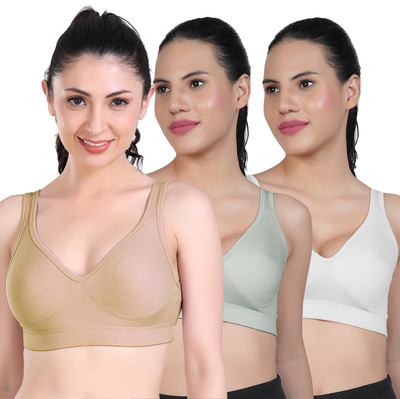 Shyam Sons FLAIR Curvv Women Sports Non Padded Bra(Brown, Green, White)