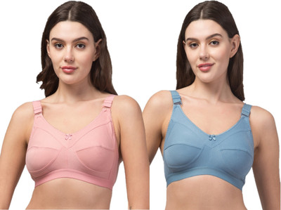 Mermaid Oumar Bibi Lisa Women Full Coverage Non Padded Bra(Light Blue, Pink)
