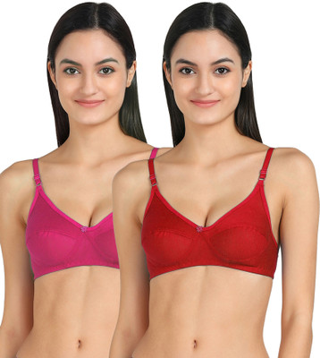 aamarsh Emi-BRA Women Full Coverage Non Padded Bra(Pink, Red)