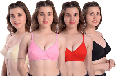 CHILEELIFE Women T-Shirt Lightly Padded Bra(Beige, Black, Pink, Maroon)
