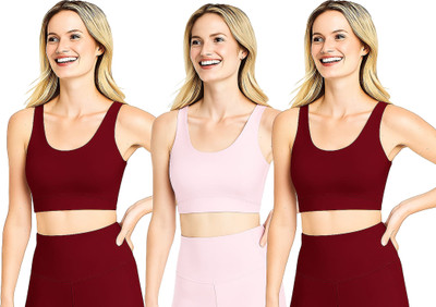 MEEMBOOLI Girls Training/Beginners Non Padded Bra(Multicolor)