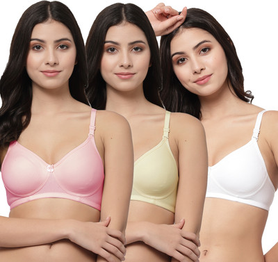 COLLEGE GIRL CG1301 Women T-Shirt Non Padded Bra(Pink, Beige, White)