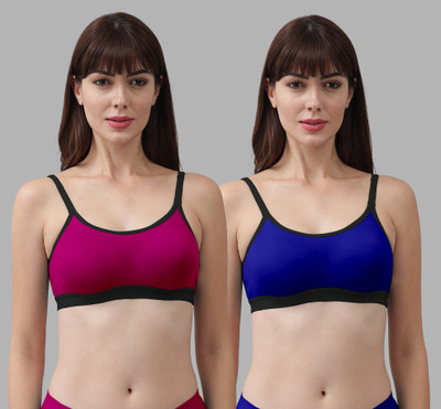 Beach Curve B-Pnora Bra Women Minimizer Non Padded Bra(Pink, Blue)
