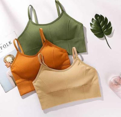 lgr Pack of 3 Women Sports Lightly Padded Bra Women Bralette Lightly Padded Bra(Multicolor)