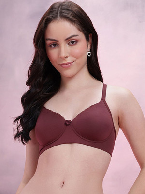 Dressberry Women T-Shirt Lightly Padded Bra(Brown)