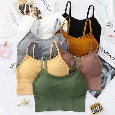 VasuEnterprisee Women Sports Lightly Padded Bra(Multicolor)