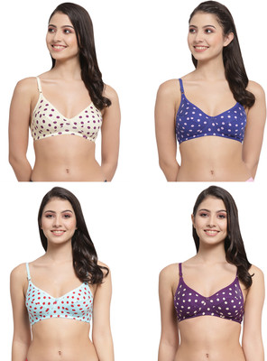 Docare YummyMino Women Everyday Non Padded Bra(Blue, Yellow, Purple, Blue)