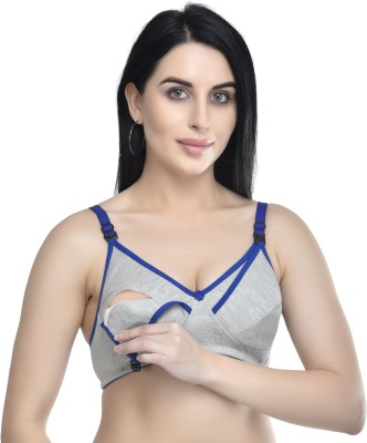 LIA CARE Women Maternity/Nursing Non Padded Bra(Grey)