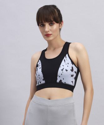 BEING RUNNER Women Sports Non Padded Bra(Black, Grey)
