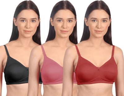 Vanila Women Everyday Non Padded Bra(Black, Pink, Maroon)