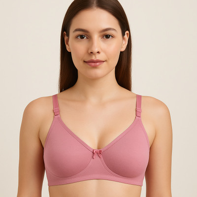 HRSOFT SINKR-PC-BLSH-PNK-32B Women Full Coverage Non Padded Bra(Pink)