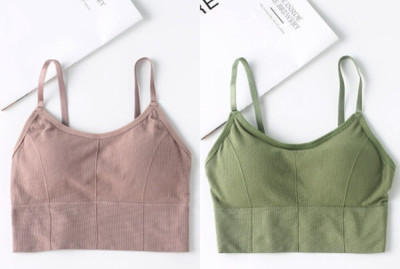 MAHEK CREATIVE Women T-Shirt Lightly Padded Bra(Purple, Green)