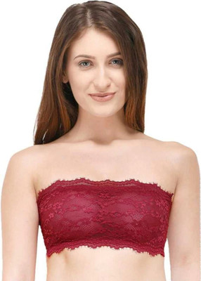 BraHut Women Bandeau/Tube Lightly Padded Bra(Maroon)