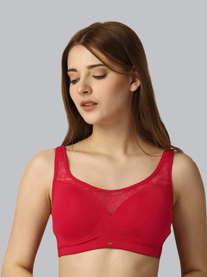 SOIE Full coverage Padded Non wired Bra Women Everyday Lightly Padded Bra(Red)