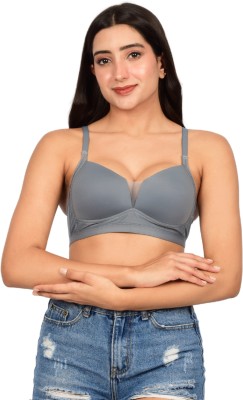 Bare Dezire Women Bralette Lightly Padded Bra(Grey)