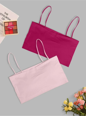 BRANKLY URJA Women Cami Bra Lightly Padded Bra Women Cami Bra Lightly Padded Bra(Pink, Pink)