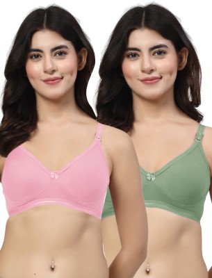 LILY ithsird Moulded Minimizer Women Everyday Non Padded Bra(Pink, Green)