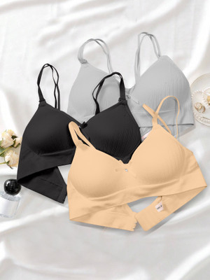 NAGARVEL CREATION 10/309-GRY/BLK/SKN-P03-30 Women Push-up Lightly Padded Bra(Multicolor)