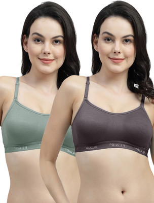 Shyam Sons FLAIR NWBrezza Women Sports Non Padded Bra(Grey, Green)