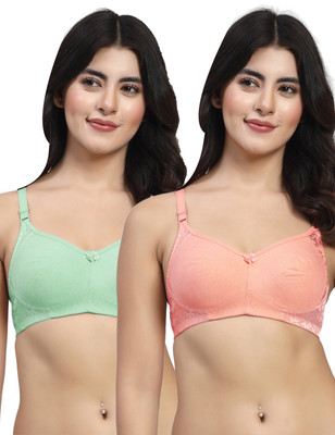 LILY inimadMino Women Bralette Non Padded Bra(Orange, Green)