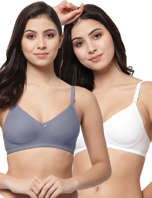COLLEGE GIRL CG1301 Women T-Shirt Non Padded Bra(Blue, White)