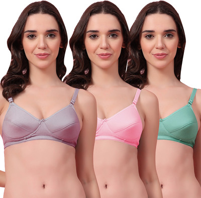 Shyam Sons FLAIR KLYN Foam Women Everyday Heavily Padded Bra(Grey, Pink, Green)