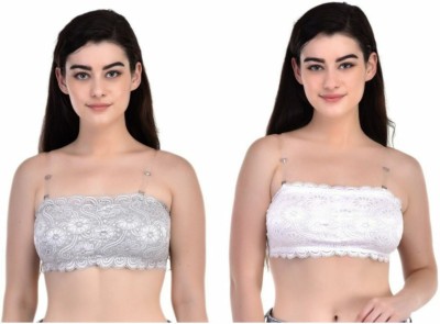 VS Beauti 521 WHITE-GREY Girls Everyday Lightly Padded Bra(Grey, White)