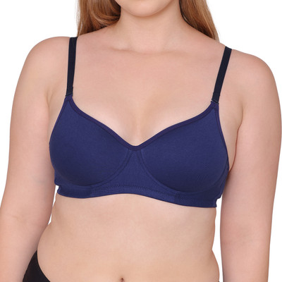 TWEENS Tweens Medium Padded Cotton Rich Full Coverage Bra Women T-Shirt Lightly Padded Bra(Blue)