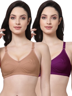 Shyam Sons FLAIR Forever Women Everyday Non Padded Bra(Brown, Purple)