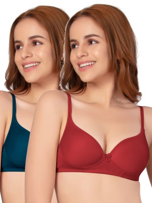 DAISY DEE NKWI Women Everyday Lightly Padded Bra(Dark Blue, Maroon)