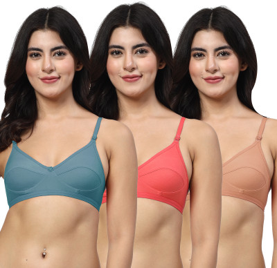 LILY anpas Women Everyday Non Padded Bra(Blue, Red, Brown)