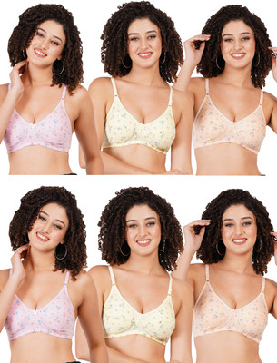 FigureFit Reshma Women Everyday Non Padded Bra(Pink, Yellow, Orange)