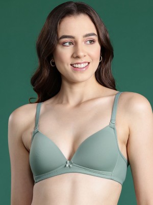 Dressberry Women T-Shirt Lightly Padded Bra(Green)